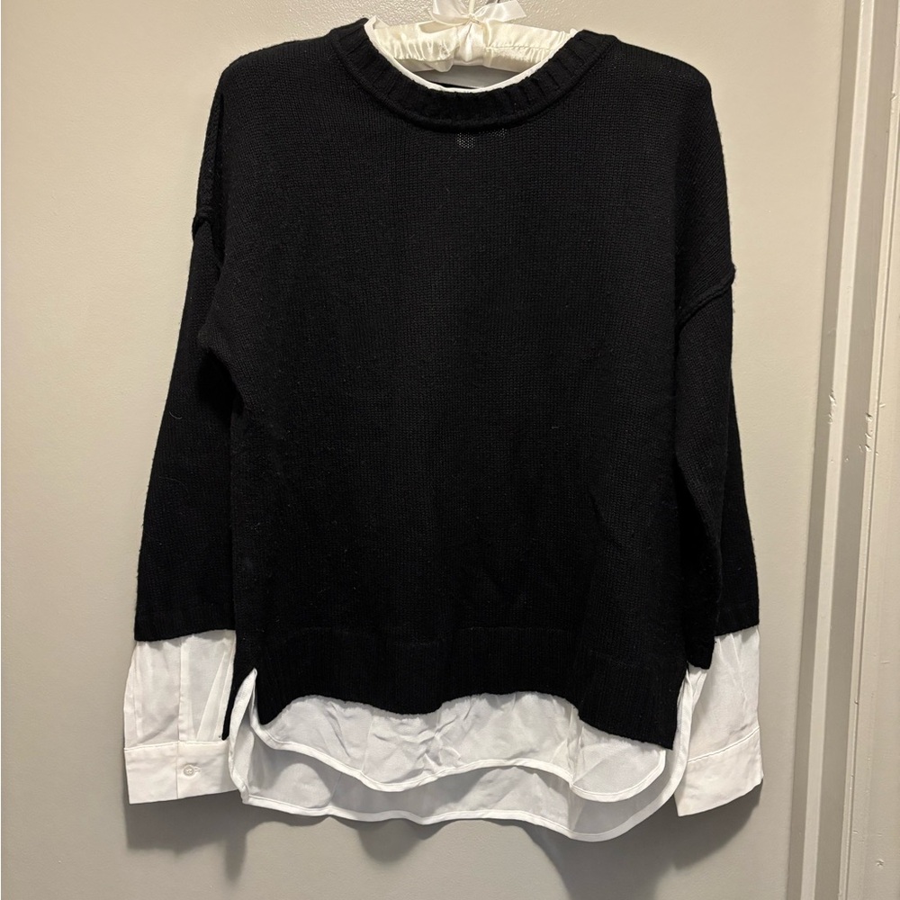 Brochu Walker Black and White Layered Sweater